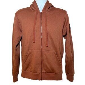 Alo Yoga Everyday Womens Small Full Zip Hoodie Rust Sweatshirt Drawstrings